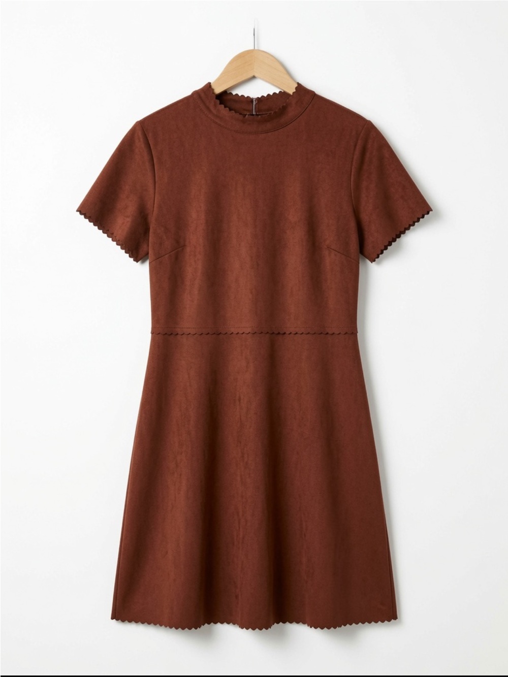 Altar'd State Burgundy Short-Sleeve Midi Dress